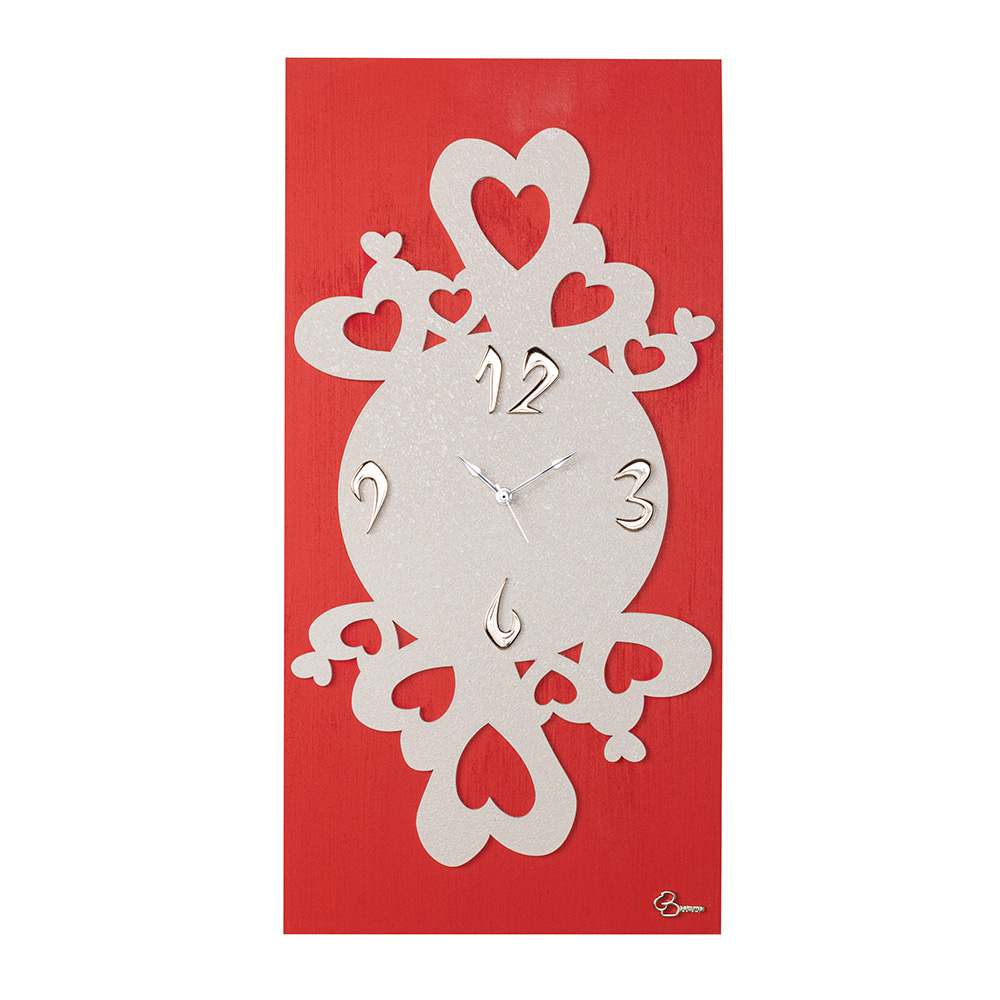 Orologio Verticale Con Cuori Rosso E Perla Collezione Traforati